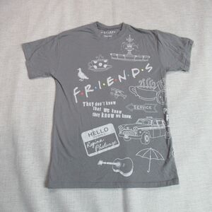 Friends T Shirt Womens Small Gray Short Sleeve Graphic Round Neck Tee TV Show